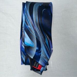 Men's Blue Urban Cat Ghost Collection #62 100% Silk - J. Garcia